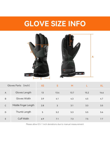 Guantes Calentados iHood para Hombre y Mujer, Impermeables, Táctiles