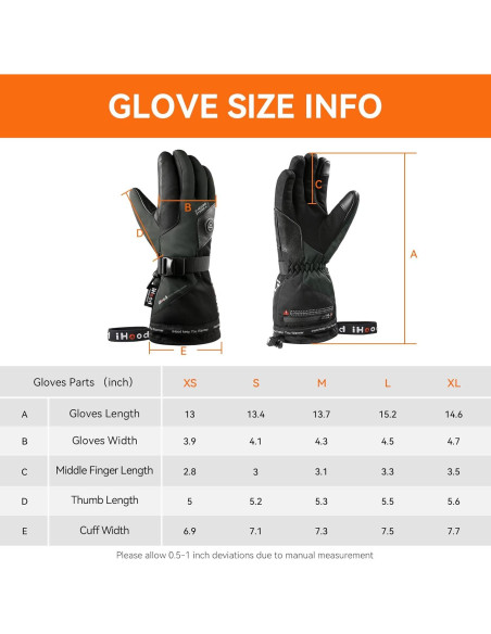 Guantes Calentados iHood para Hombre y Mujer, Impermeables, Táctiles