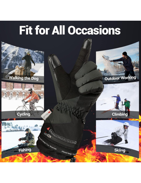 Guantes Calentados iHood para Hombre y Mujer, Impermeables, Táctiles