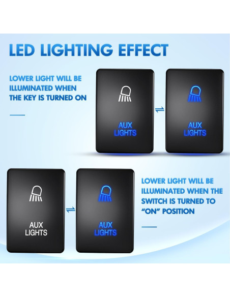 Interruptor AUX Nilight 12V con LED Verde para Toyota