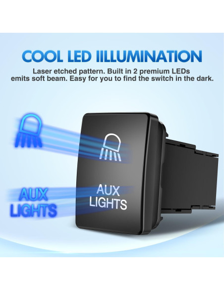 Interruptor AUX Nilight 12V con LED Verde para Toyota