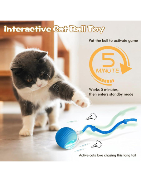 Pelota Interactiva para Gatos Eiruseed Azul - Juguete Automático