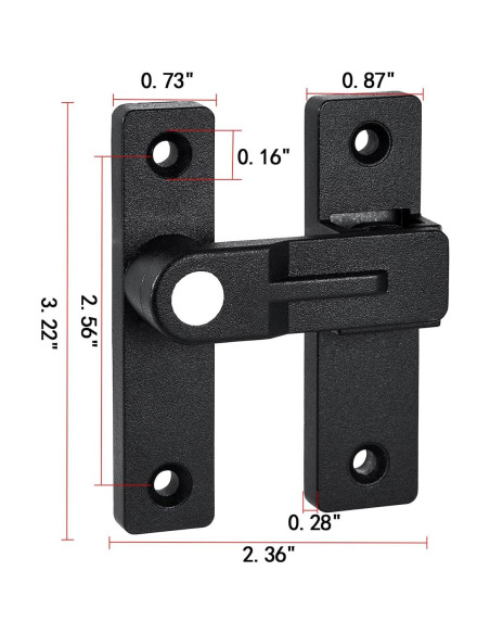 Cerradura de Puerta de Granero Wocoe Negra con Luz Nocturna Cerradura de Puerta de Granero Wocoe Negra con Luz Nocturna
