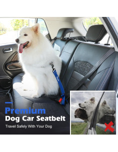 Cinturón de Seguridad para Perros Pawaboo 50.8 cm Azul 2