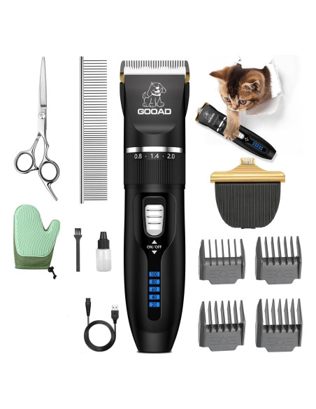 Cortadora de Pelo para Gatos Gooad Inalámbrica 2200mA Silenciosa