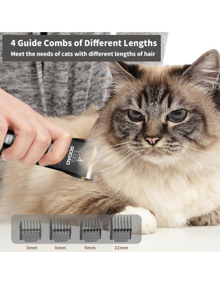 Cortadora de Pelo para Gatos Gooad Inalámbrica 2200mA Silenciosa