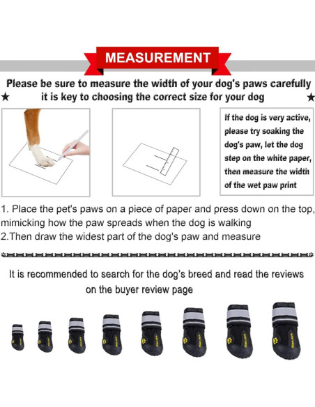 Botas para Perros QUMY Tamaño 1, Impermeables y Antideslizantes