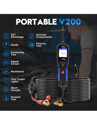 Kit de Prueba de Circuito VDIAGTOOL V200 12V 24V 12.19m