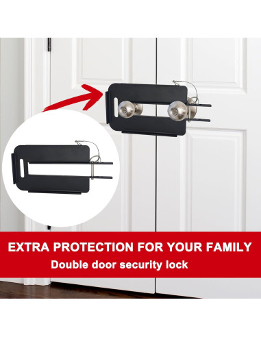 Cerradura de Seguridad Enprotty para Puertas Dobles, Acero Inoxidable