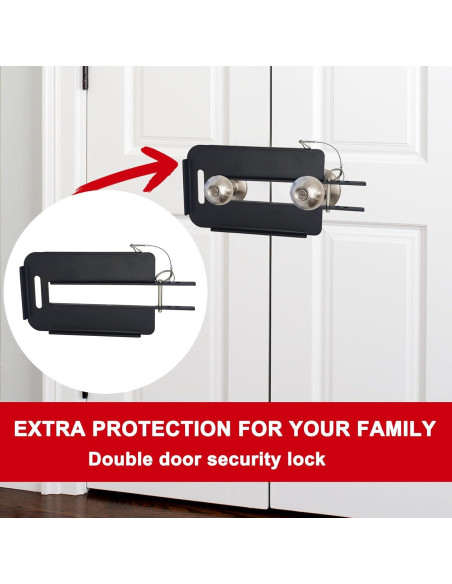 Cerradura de Seguridad Enprotty para Puertas Dobles, Acero Inoxidable Cerradura de Seguridad Enprotty para Puertas Dobles, Acero Inoxidable