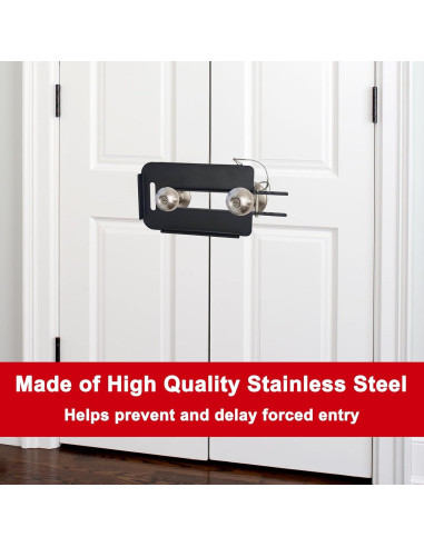 Cerradura de Seguridad Enprotty para Puertas Dobles, Acero Inoxidable
