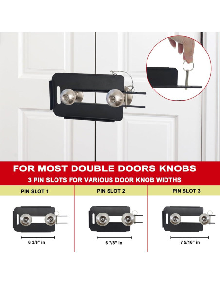 Cerradura de Seguridad Enprotty para Puertas Dobles, Acero Inoxidable Cerradura de Seguridad Enprotty para Puertas Dobles, Acero Inoxidable