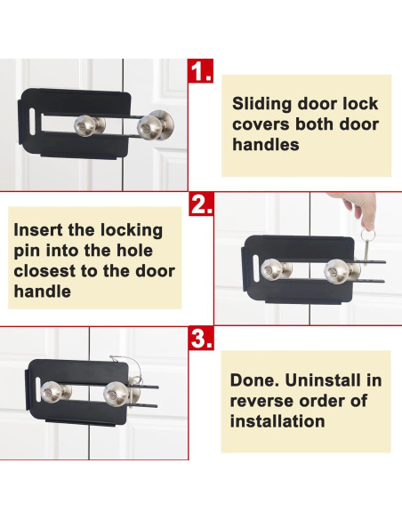 Cerradura de Seguridad Enprotty para Puertas Dobles, Acero Inoxidable Cerradura de Seguridad Enprotty para Puertas Dobles, Acero Inoxidable