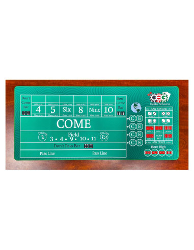 Alfombra de Práctica Craps Casino Quest 89cm x 40cm Verde