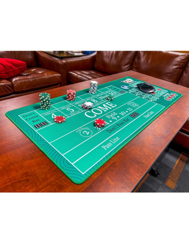 Alfombra de Práctica Craps Casino Quest 89cm x 40cm Verde
