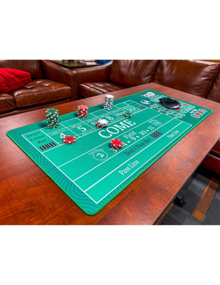Alfombra de Práctica Craps Casino Quest 89cm x 40cm Verde