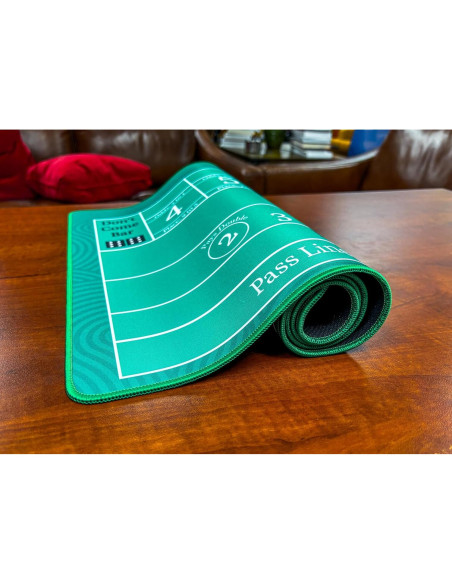 Alfombra de Práctica Craps Casino Quest 89cm x 40cm Verde