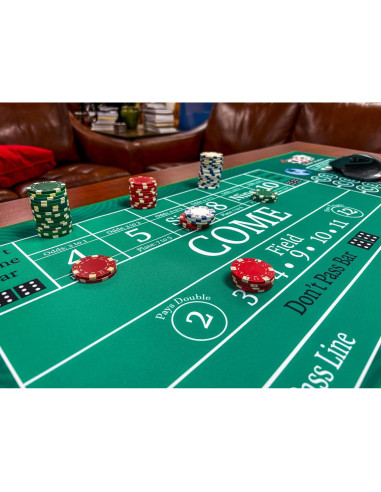 Alfombra de Práctica Craps Casino Quest 89cm x 40cm Verde