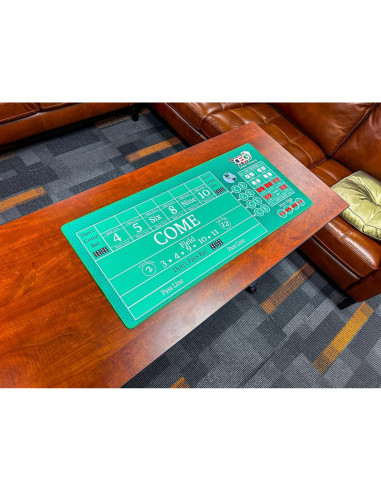Alfombra de Práctica Craps Casino Quest 89cm x 40cm Verde