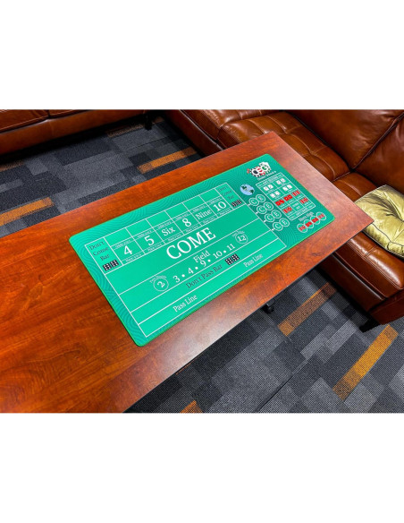 Alfombra de Práctica Craps Casino Quest 89cm x 40cm Verde