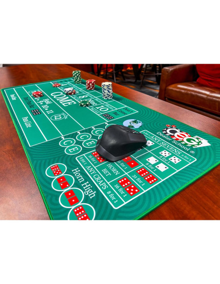Alfombra de Práctica Craps Casino Quest 89cm x 40cm Verde