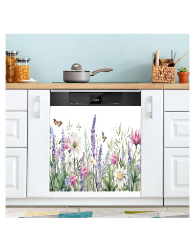 Cubierta Magnética para Lavavajillas Kigai Flores Mariposa 58x66cm