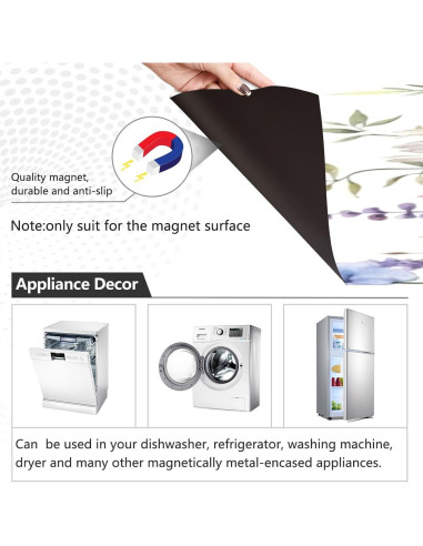 Cubierta Magnética para Lavavajillas Kigai Flores Mariposa 58x66cm