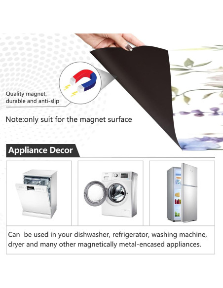 Cubierta Magnética para Lavavajillas Kigai Flores Mariposa 58x66cm