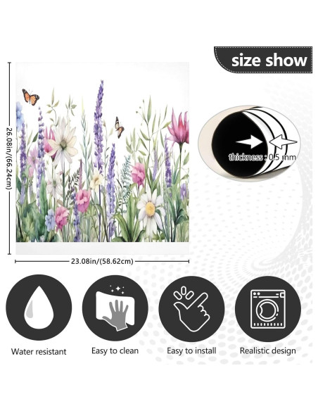 Cubierta Magnética para Lavavajillas Kigai Flores Mariposa 58x66cm