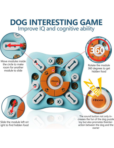 Juguete de Rompecabezas Interactivo para Perros FOXMM 25.4cm