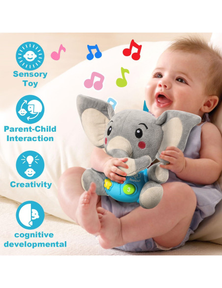 Juguete Musical Elefante de Peluche STEAM Life 0-12 Meses