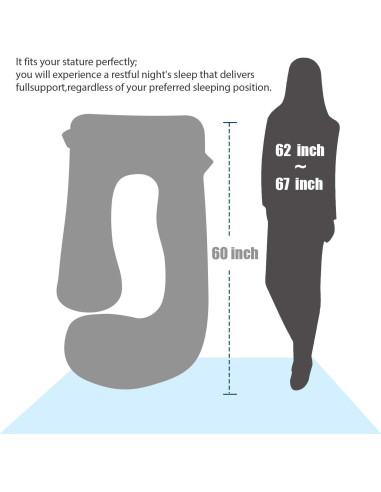 Almohada de Embarazo BATTOP 147 cm Suave y Lavable