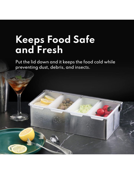 Dispensador de Condimentos Acero Inoxidable New Star 3 Compartimentos Dispensador de Condimentos Acero Inoxidable New Star 3 Compartimentos