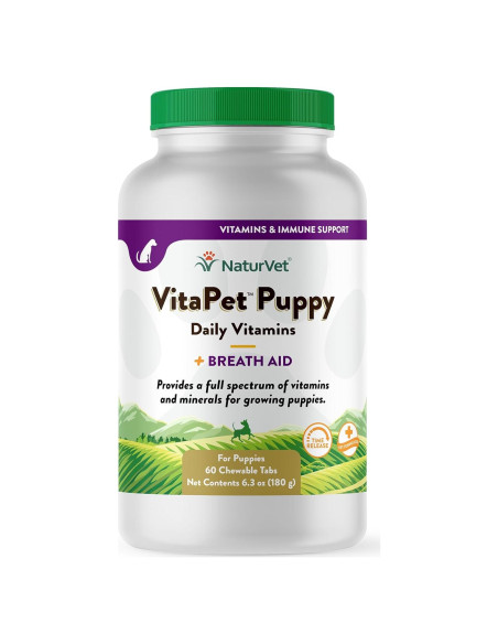 NaturVet Vitaminas Diarias para Cachorros 60 Tabletas Masticables