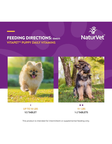 NaturVet Vitaminas Diarias para Cachorros 60 Tabletas Masticables