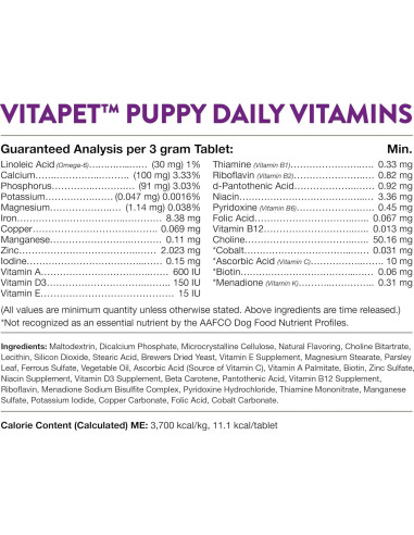 NaturVet Vitaminas Diarias para Cachorros 60 Tabletas Masticables
