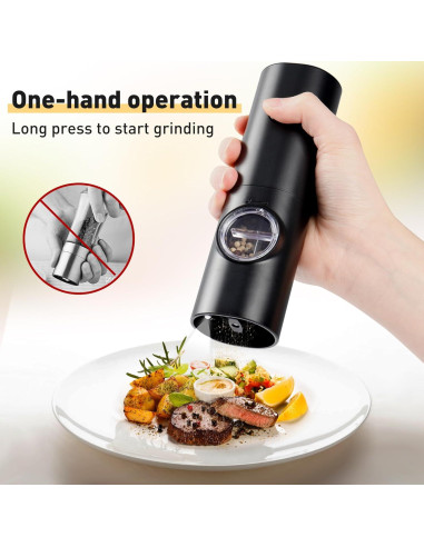 Molino de Pimienta Eléctrico Gulex con Luz LED y Grosor Ajustable