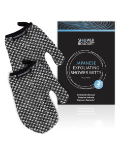 Guantes Exfoliantes Shower Bouquet 2-Pack Carbón Blanco