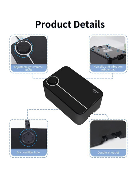 Bomba de Aire Ajustable Boxtech K3 para Acuario 8W 4L/min