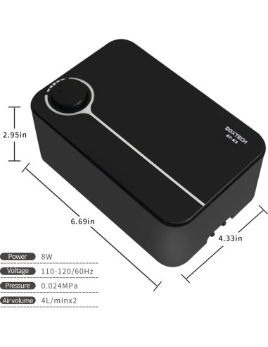 Bomba de Aire Ajustable Boxtech K3 para Acuario 8W 4L/min