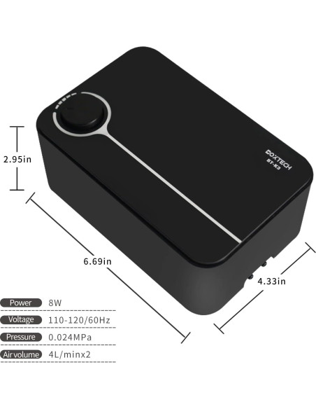 Bomba de Aire Ajustable Boxtech K3 para Acuario 8W 4L/min