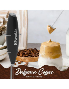 Espumador de Leche Eléctrico PowerLix A03 Negro 19000 RPM 2