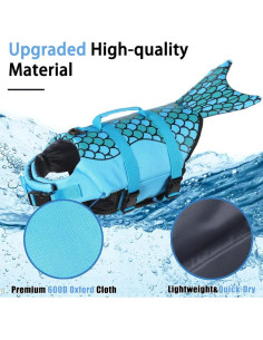 Chaleco Salvavidas para Perros EMUST Sirena Azul XS 2