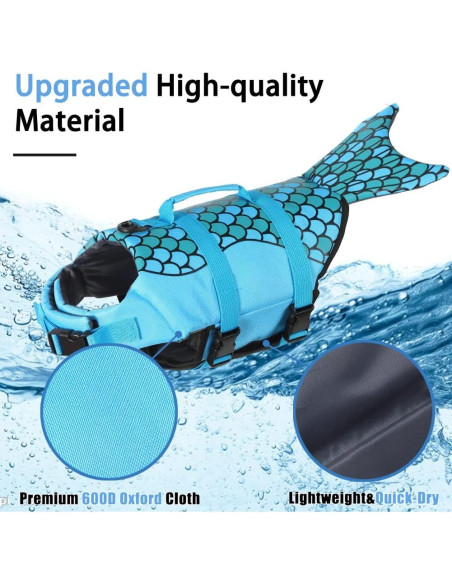 Chaleco Salvavidas para Perros EMUST Sirena Azul XS