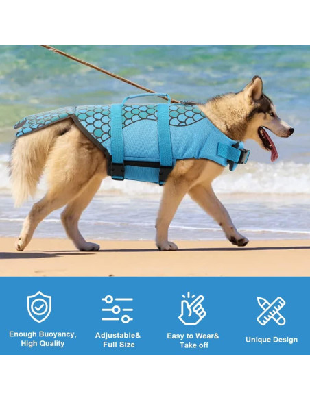 Chaleco Salvavidas para Perros EMUST Sirena Azul XS