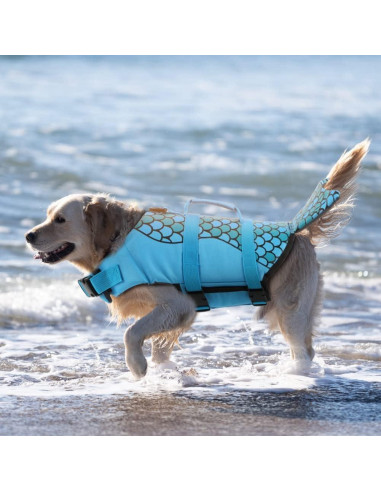 Chaleco Salvavidas para Perros EMUST Sirena Azul XS