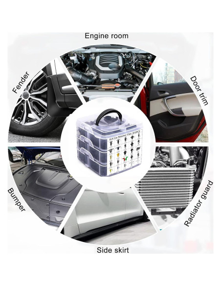 Kit de Clips de Retención de Coche GLK - 860 Piezas Azul