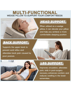 Almohada Cuña Sokoro para Apnea del Sueño y Reflujo - Beige 2