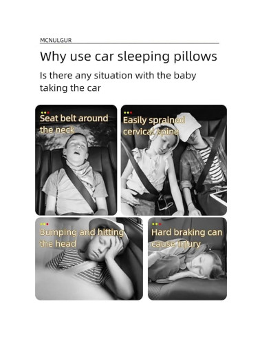 Almohada de Viaje en Forma de H MCNULGUR para Niños 71x56 cm