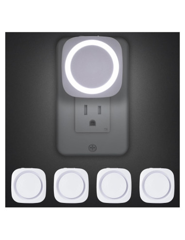 Luces Nocturnas Enchufadas EHENMALOM, Regulables, 4 Pzs, Blanca